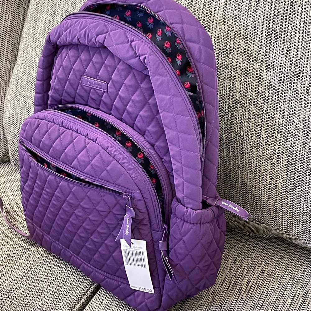 NWT Vera Bradley Purple Essential Large Backpack. 🎒